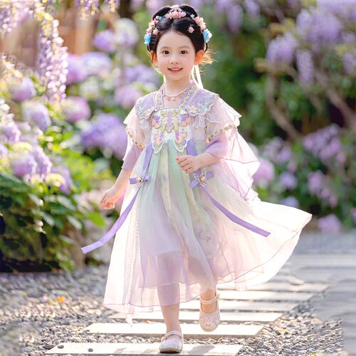 女童汉服夏装薄款中国风连衣裙子