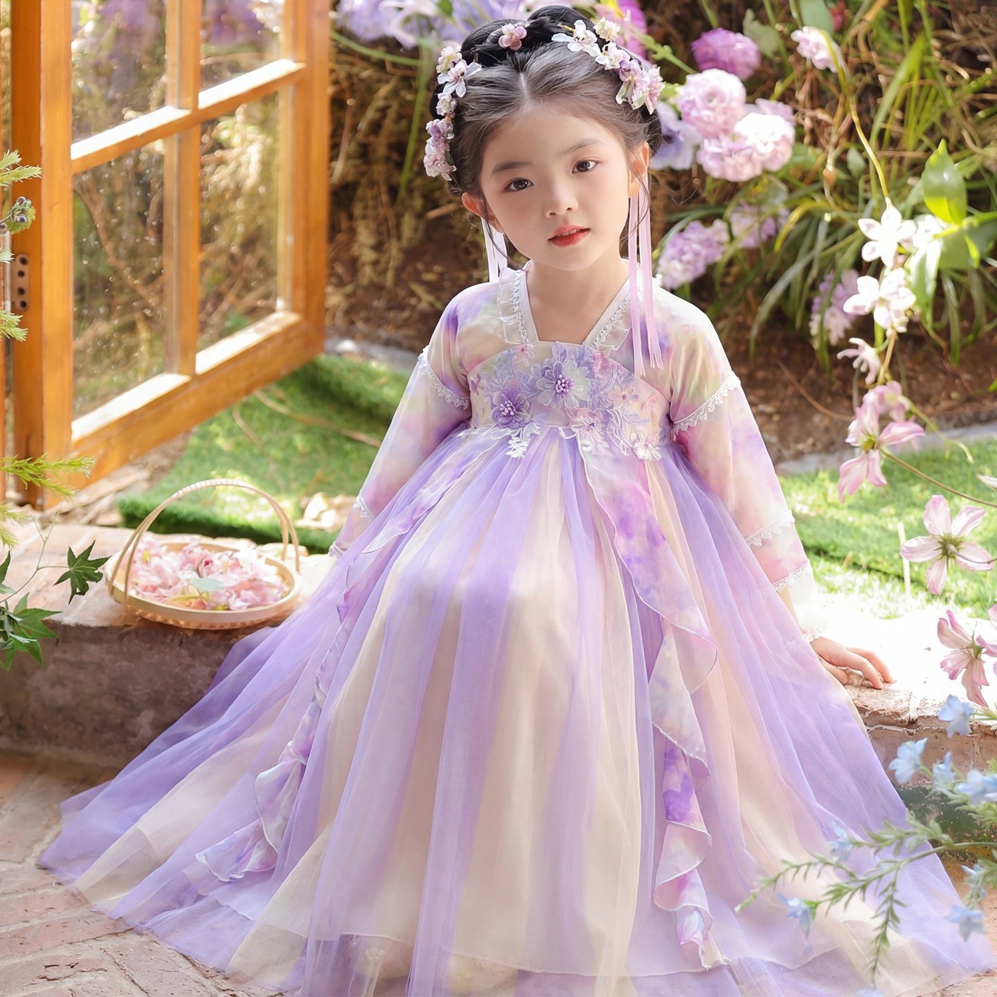 女童汉服超仙古装连衣裙春秋可穿图片