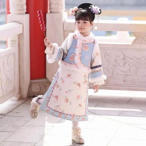 女童清朝格格服冬季加厚满族汉服