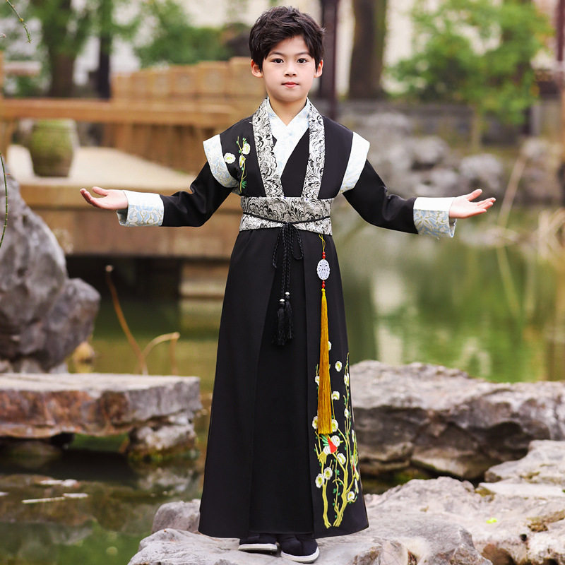 汉服男童2026新款秋装男孩古装武侠风公子少爷服儿童国学服演出服