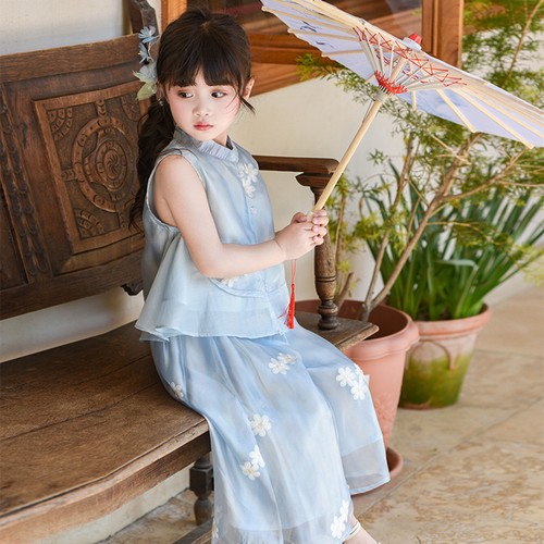 汉服女童夏季新中式旗袍国风套装