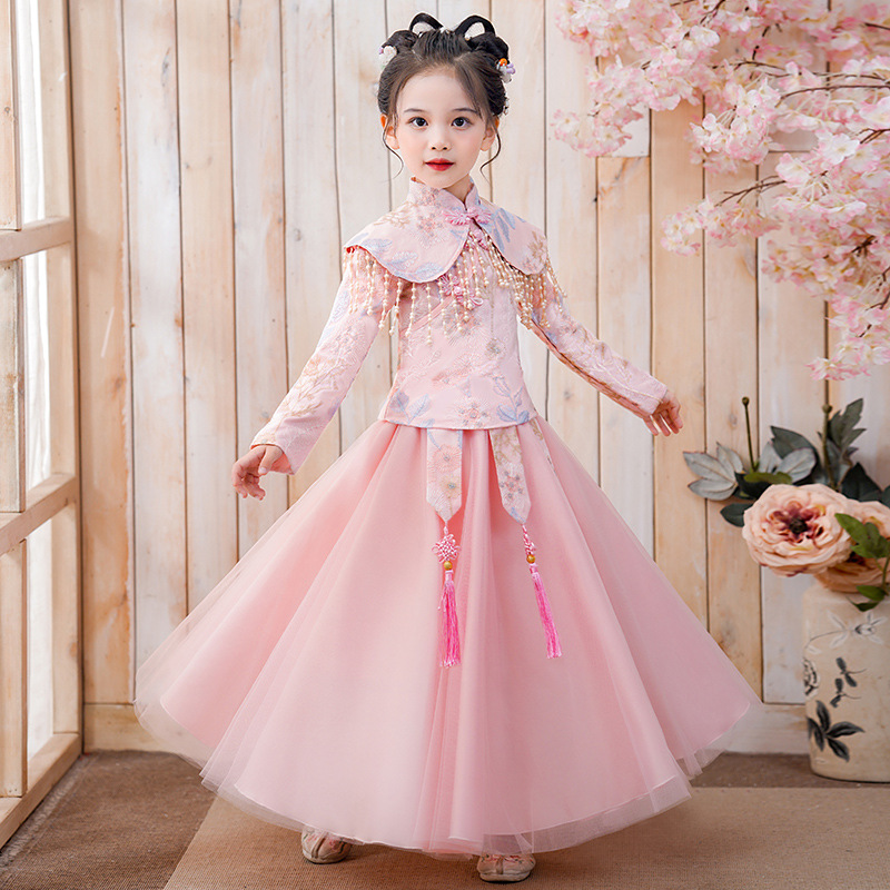 女童汉服中国风唐装古风连衣裙