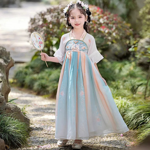 女童汉服夏季超仙连衣裙齐胸襦裙