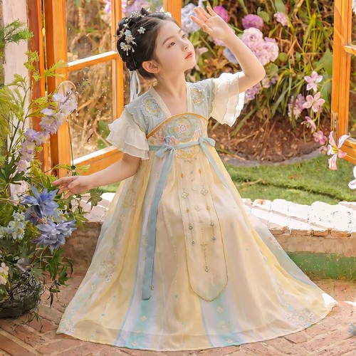 女童汉服夏季超仙连衣裙齐胸襦裙