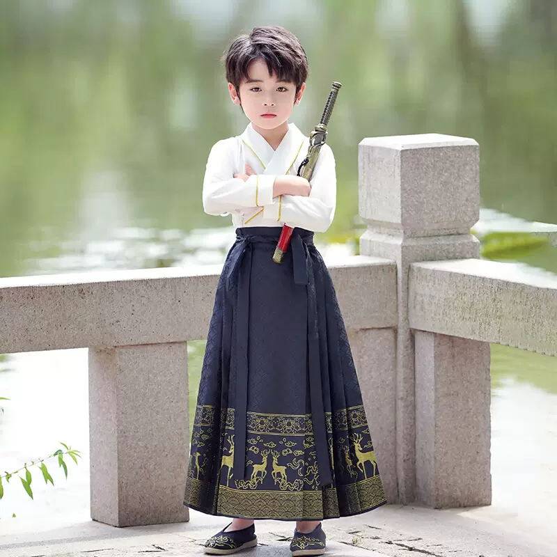 马面裙男童汉服古装女童春装2026新款中国风唐装儿童春秋古风套装