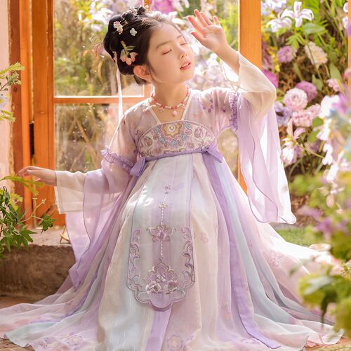 汉服女童秋装高端超仙公主连衣裙