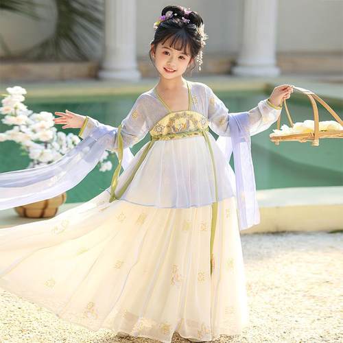 女童汉服超仙古装春秋长袖连衣裙