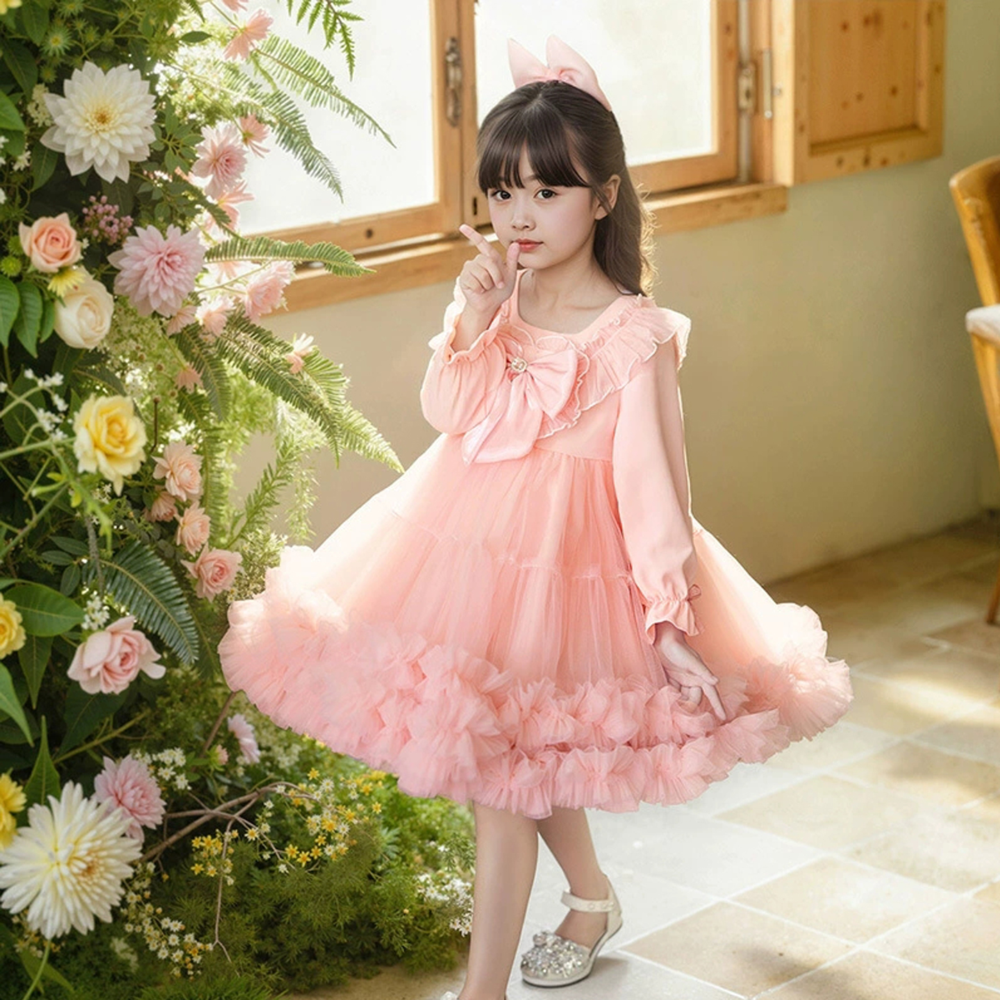 女童洛丽塔公主裙秋装女孩蓬蓬裙