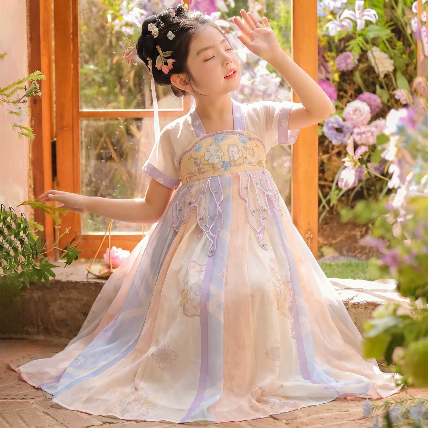 女童汉服夏季薄款绝美古风公主裙图片