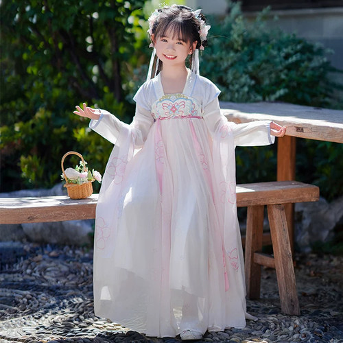 女童汉服春秋长袖超仙古装连衣裙