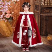 加绒新年装 拜年服女童汉服秋冬款 连衣裙女孩冬季 儿童古装 2026新款