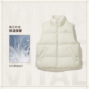 李宁vital系列男女同款 宽松立领简约保暖舒适羽绒马甲AMRU057