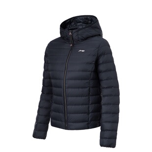 李宁女子轻质羽绒服2023冬季新款健身系列鸭绒薄款连帽AYMT092