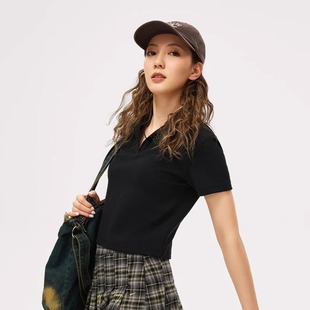 POLO衫 新品 李宁女子短袖 2024夏季 女APLU088 短款 运动休闲透气半袖
