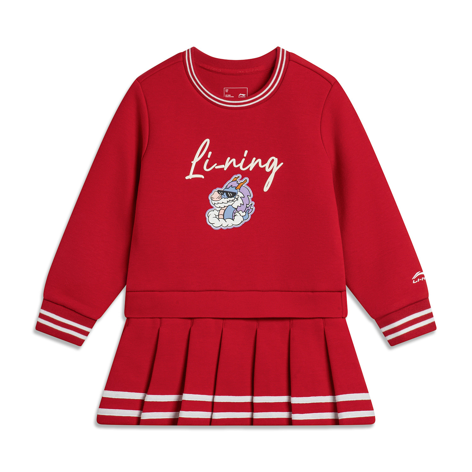 Lining/李宁正品运动生活系列小童时尚简单休闲运动连衣裙YSKU014