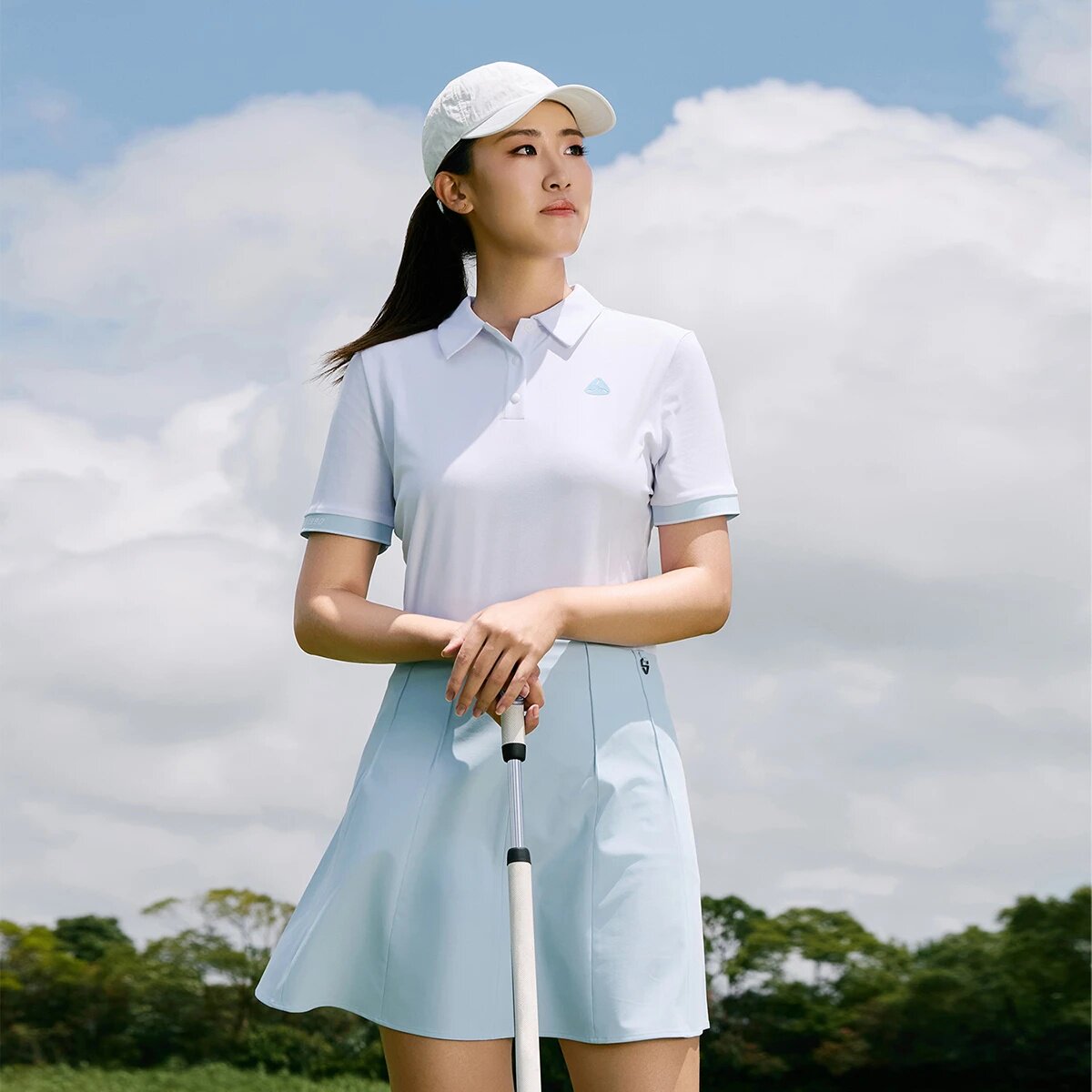 李宁【殷小雯同款】 1990女子抗紫外线防晒修身短袖POLO衫APLV372