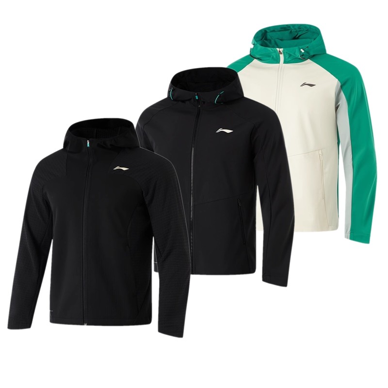 李宁软壳风衣男士秋冬新款长袖反光加绒保暖跑步运动外套AFDU349