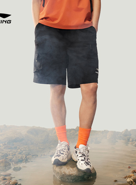 华晨宇同款李宁CF溯运动短裤男女同款夏季五分裤工装裤AKSU645