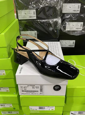 意大利轻奢专柜正品撤柜小牛皮交叉带后空凉鞋1612黑色