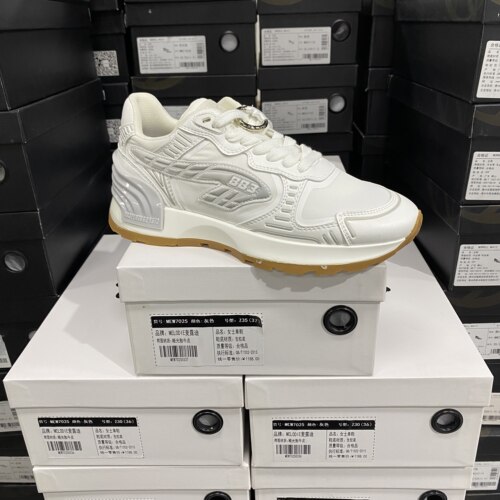 顶奢意大利品牌春季新款883女士休闲鞋系带运动跑鞋E009白色/灰色