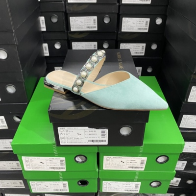 美国设计师买手高奢品牌H包头珍珠装饰羊皮包头半托2064青蓝色