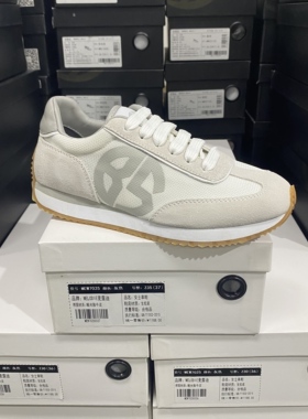 顶奢意大利品牌春季新款牛反绒运动跑鞋德训阿甘休闲鞋Y101浅灰色