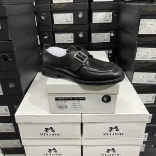 实体专柜意大利设计师轻奢品牌牛皮银扣厚底乐福休闲鞋5201黑色