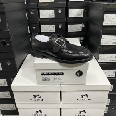 实体专柜意大利设计师轻奢品牌牛皮银扣厚底乐福休闲鞋5201黑色
