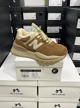 实体专柜意大利设计师轻奢品牌C牛反绒加绒运动休闲鞋481R焦糖色