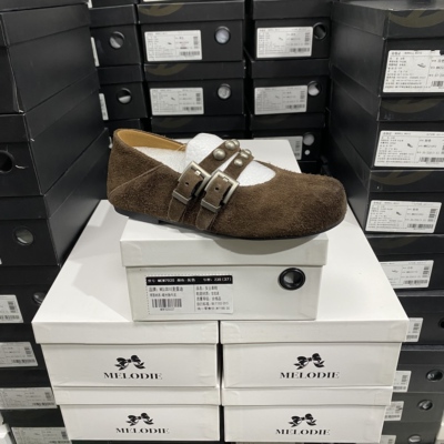 实体专柜意大利设计师轻奢品牌D擦色平底牛反绒7236休闲鞋咖色