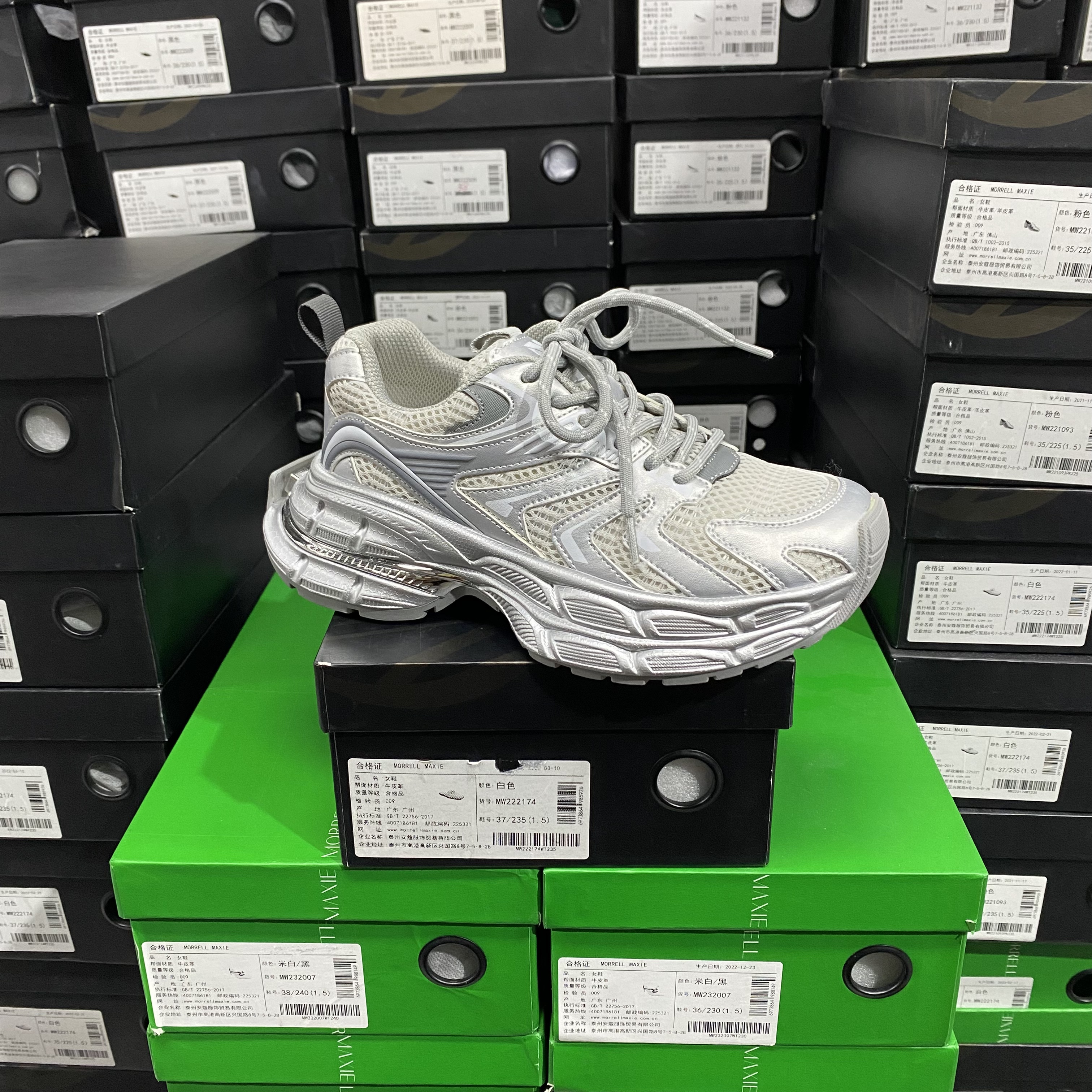 实体专柜意大利设计师轻奢品牌网面拼接细带休闲鞋5231深灰