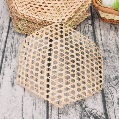 小竹网手工编织竹网竹网竹网垫防粘锅竹板六角形蒸笼竹席煎炸