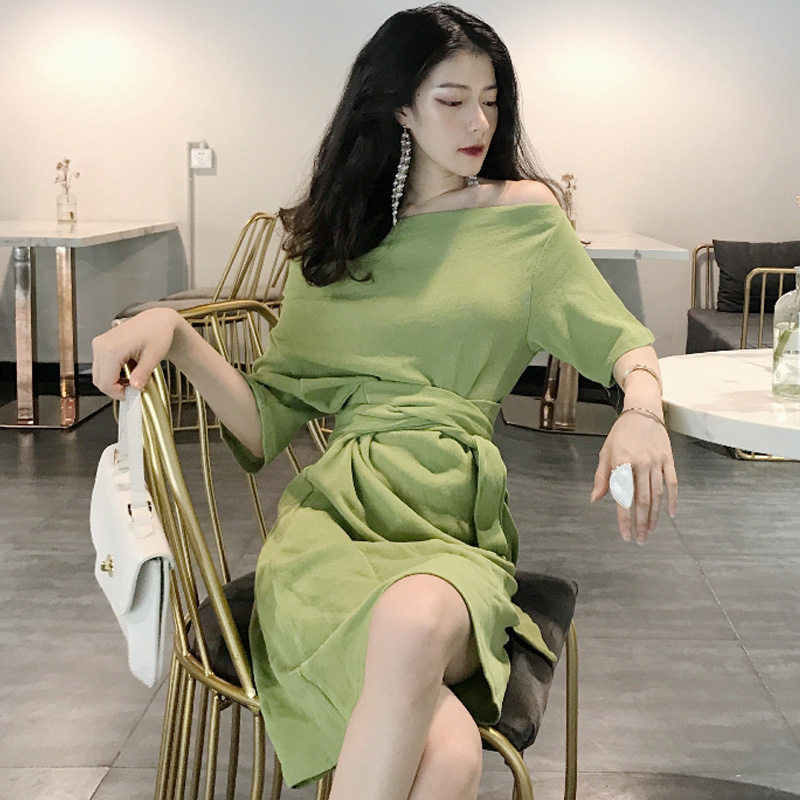п¹Åº«°æchic·çϵ´øÊÕÑüÏÔÊݶÌÐäÒ»×ÖÁ춼紿ɫÁ¬ÒÂȹŮȹ×Ó