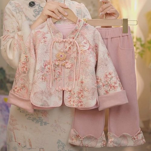 女童新中式唐装秋冬季保暖加绒