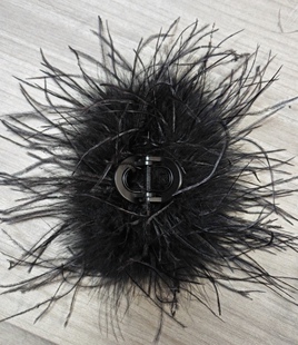 超密羽毛抓夹鸵鸟毛高品质U型弹簧超仙氛围感毛夹扁头救星增发量