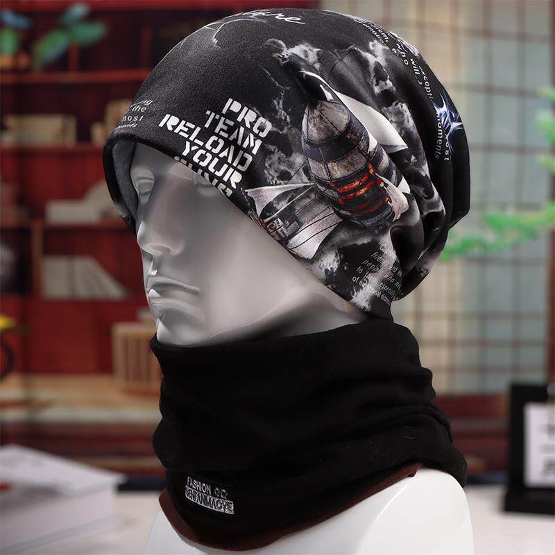 帽子男士秋冬季潮牌保暖包头帽时尚宽松光头套头帽防风护耳堆堆帽