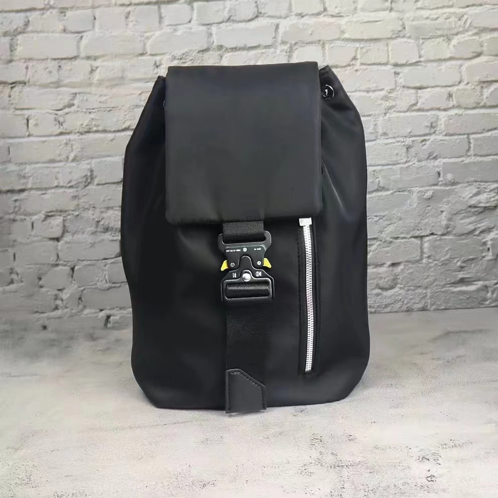 thumbnail for New 1017alyx9sm black nylon cloth backpack tactical function buckle computer backpack male and female couple tide