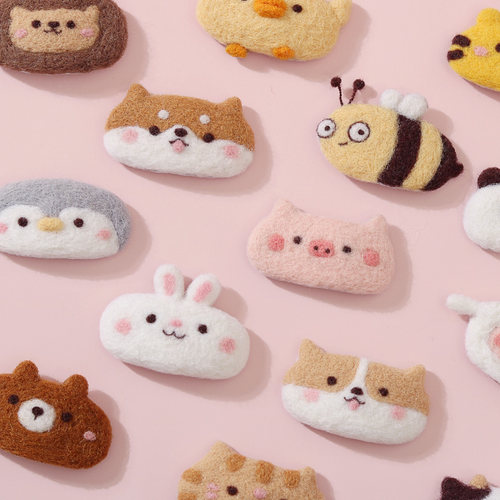 diy刘海发夹发卡羊毛毡戳戳乐