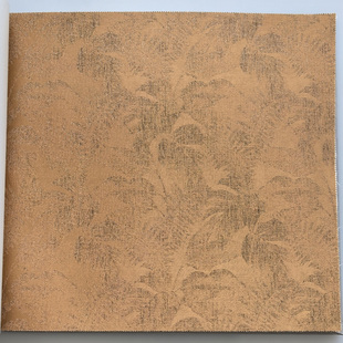 热带雨林树叶无缝墙布金棕色金橘色奶咖色美式树叶阔叶背景墙壁布