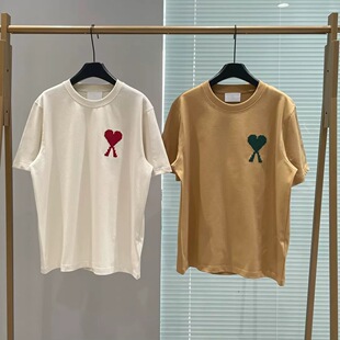 周翊然同款2026春夏爱心刺绣短袖马年限定重磅棉刺绣阔版T恤