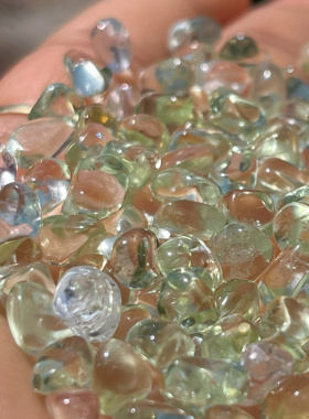 天然无烧无注胶海蓝宝原矿绿柱石摩根石金海蓝原石抛光手链项链