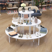 中岛展示柜圆形展柜包包鞋 化妆品礼品母婴用品展示柜木质展示货架