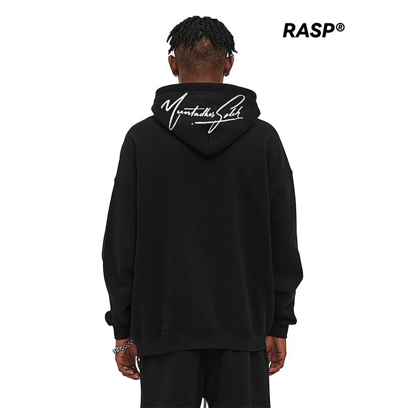 背面印花高街美式长袖帽衫