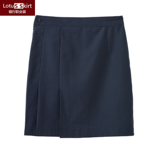 中行裙子银行行服夏季工作服蓝条纹西裙半身裙藏青色职业装