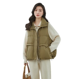 秋冬新款立领九江羽绒服女款嘉兴平湖羽绒服短款韩版宽松马夹马甲