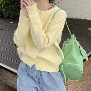 小个子沈月春日同款穿搭开衫外套日系软糯慵懒风毛衣针织衫上衣女