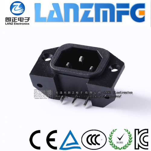 LANZMFG朗正/LZ-14-1A  品字插座C14焊式 三芯三插  AC电源插座