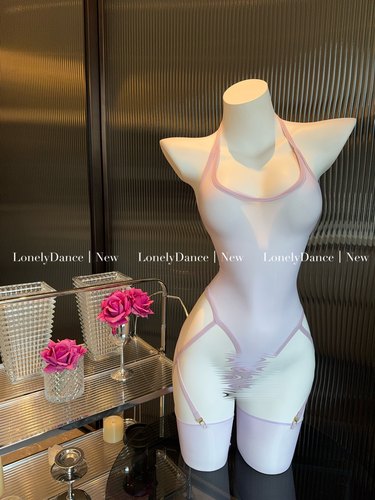 Lonelydance[惊喜play]性感紧身油亮吊带油光丝滑挂脖塑身连体衣