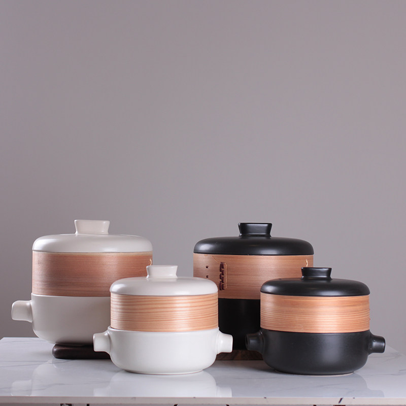 日式 蒸笼砂锅 锂辉石陶瓷蒸锅 耐高温石锅煲汤锅 明火炖锅焖烧锅