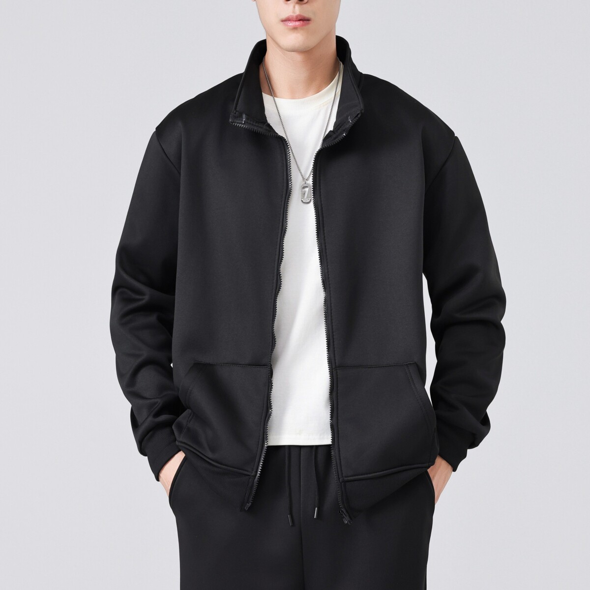 1506A/G立领套装C030/P47新款立领拉链卫衣男士开衫休闲男士上衣2，男装休闲套装，星座1506A